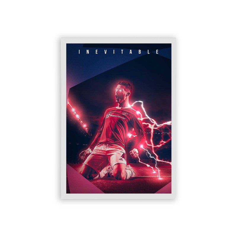 Cristiano Ronaldo 'Spirit of Lightning' Framed Poster White Hard Fiber