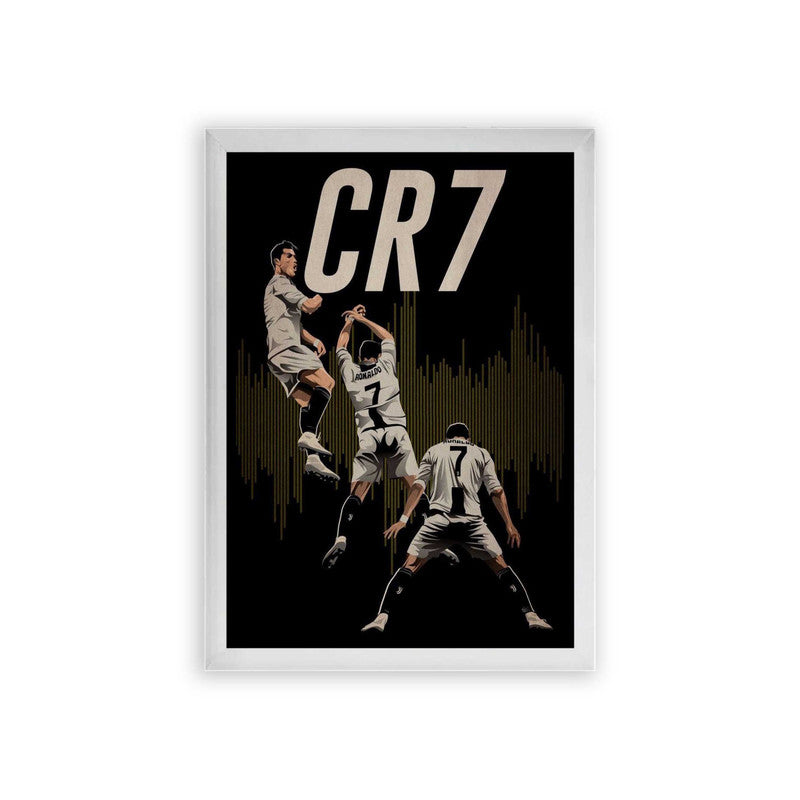 Cristiano Ronaldo 'Siu Celebration' Framed Poster White Premium Wood