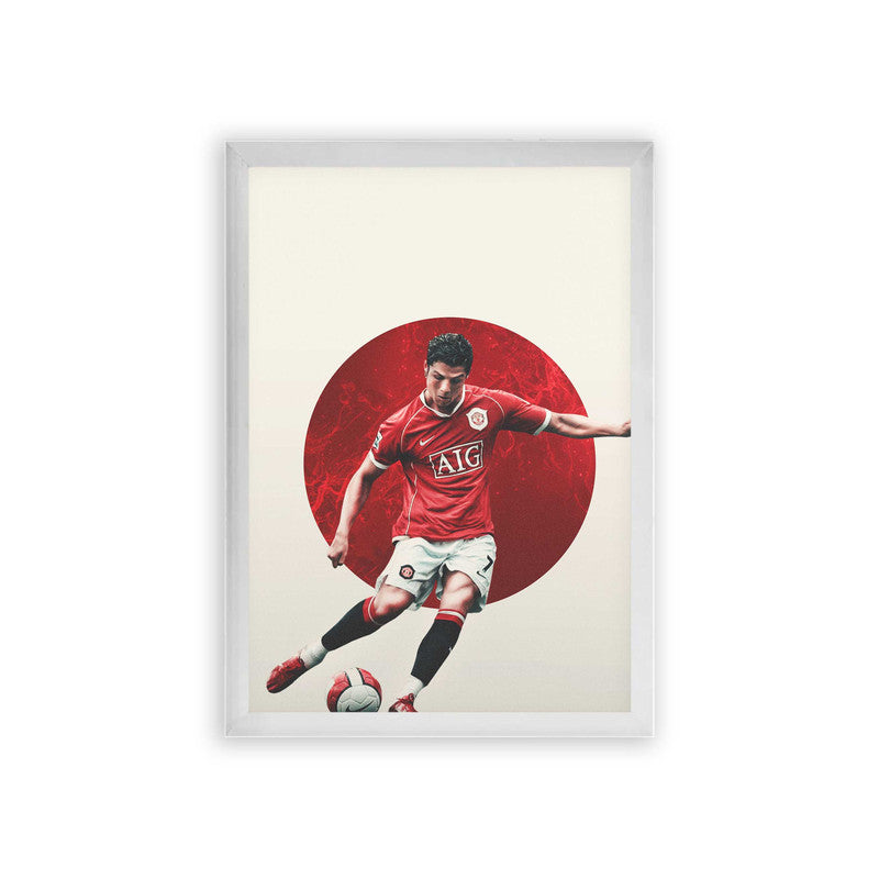 Cristiano Ronaldo 'Manchester United Legend' Framed Poster White Premium Wood