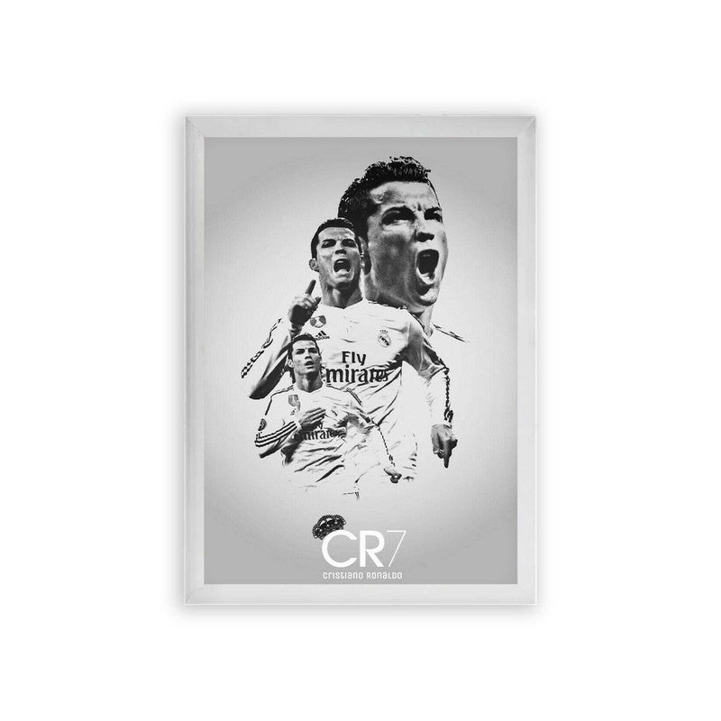 Cristiano Ronaldo 'The Ultimate Galactico' Framed Poster White Premium Wood