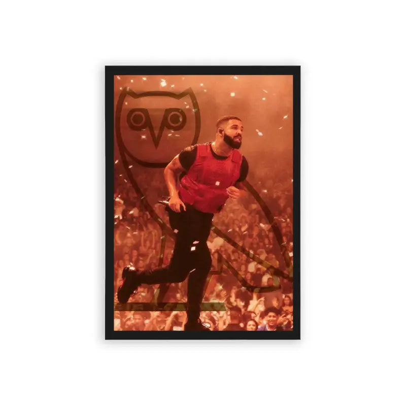 Drake 'OVO' Framed Poster Black Hard Fiber