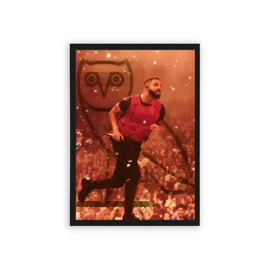 Drake 'OVO' Framed Poster Black Hard Fiber