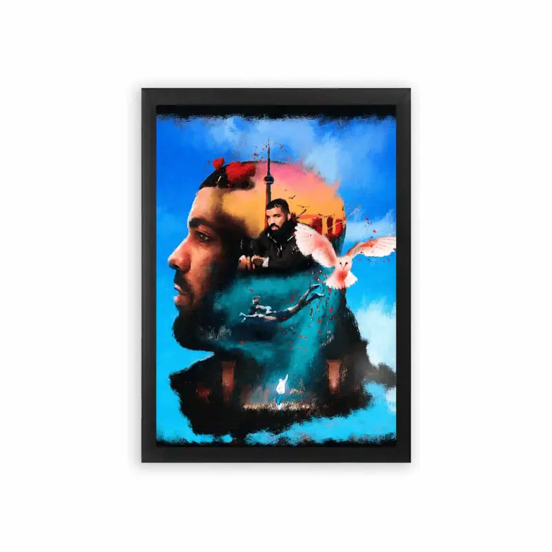 Drake 'The Essence of Drake' Framed Poster Black Premium Wood