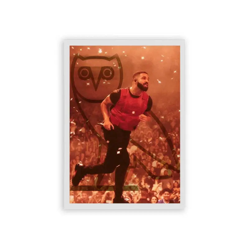 Drake 'OVO' Framed Poster White Hard Fiber