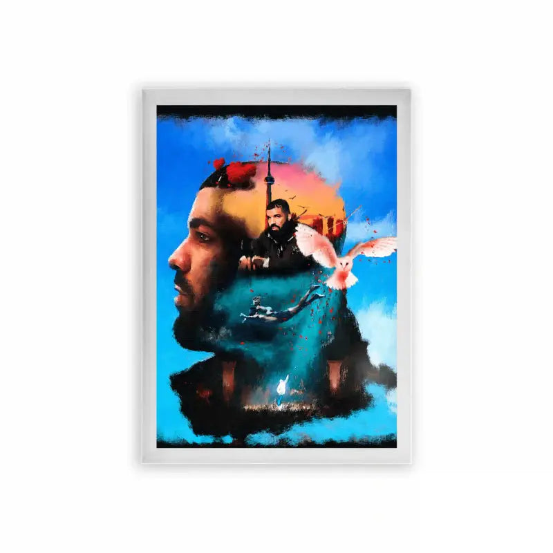 Drake 'The Essence of Drake' Framed Poster White Premium Wood