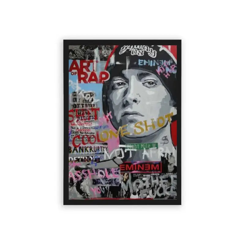 Eminem 'Graffiti' Framed Poster Black Hard Fiber