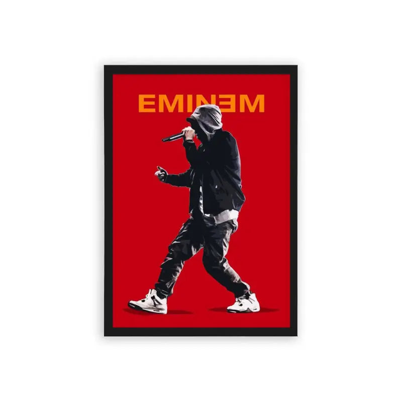 Eminem 'Live in Red' Framed Poster Black Hard Fiber