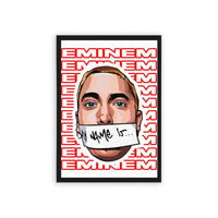 Eminem 'My Name Is' Framed Poster Black Hard Fiber
