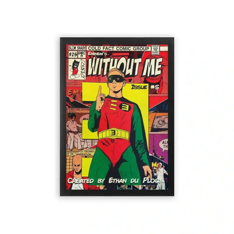 Eminem 'Without Me' Framed Poster Black Premium Wood