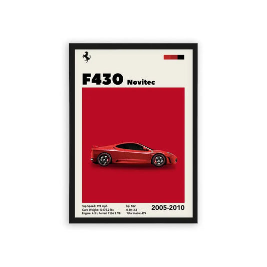 Ferrari F430 'Ferrari's Finest' Framed Poster Black Hard Fiber