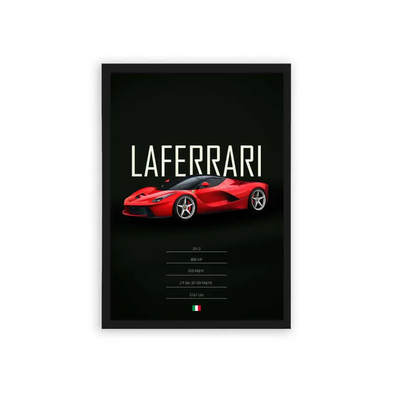 Ferrari LaFerrari 'Ferrari's Finest' Framed Poster Black Hard Fiber