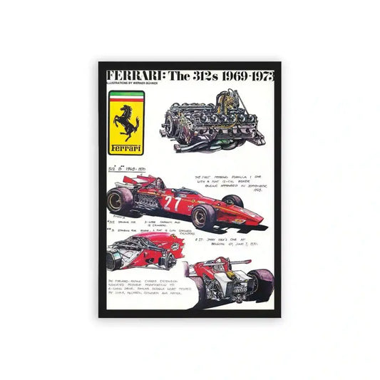 Ferrari 'Racing Icon' Framed Poster Black Hard Fiber