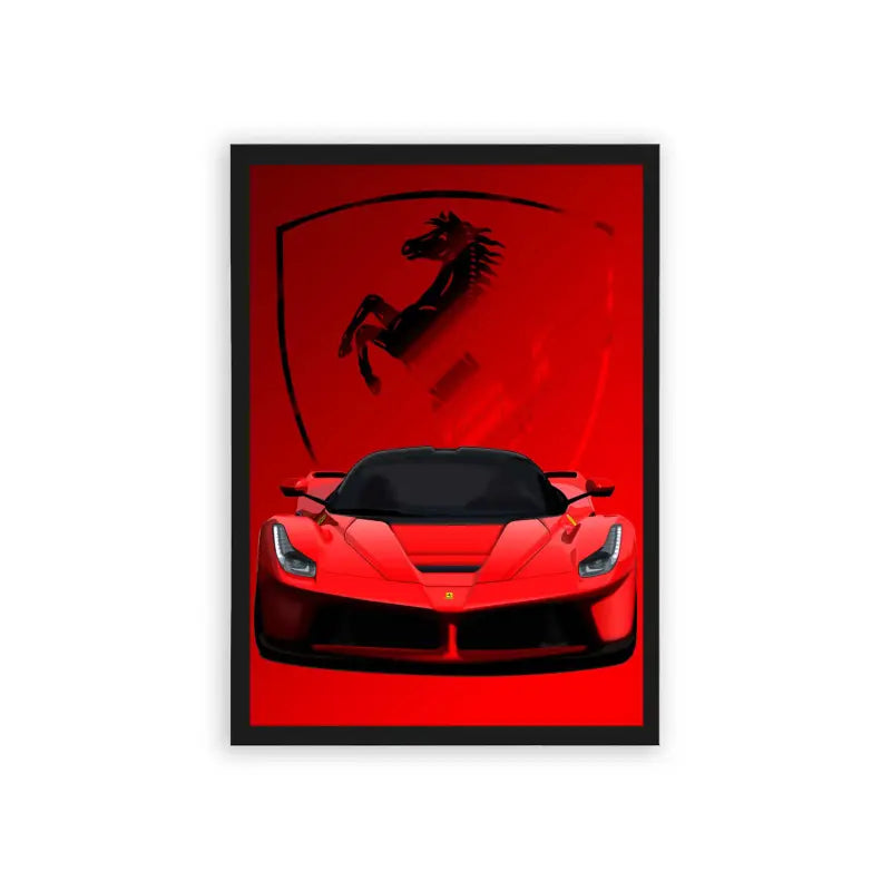 Ferrari 'Red Rush' Framed Poster Black Hard Fiber