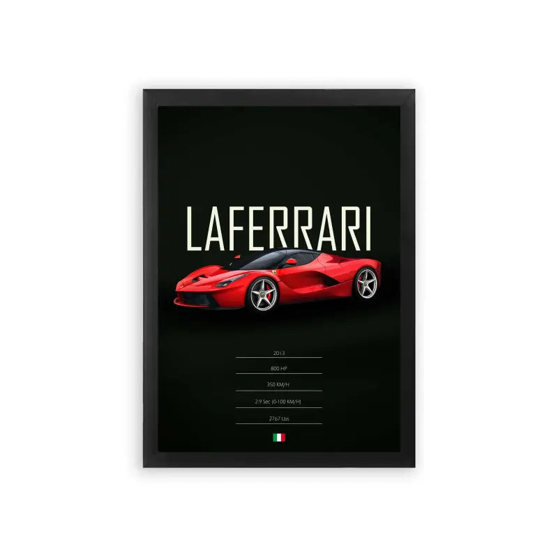 Ferrari LaFerrari 'Ferrari's Finest' Framed Poster Black Premium Wood