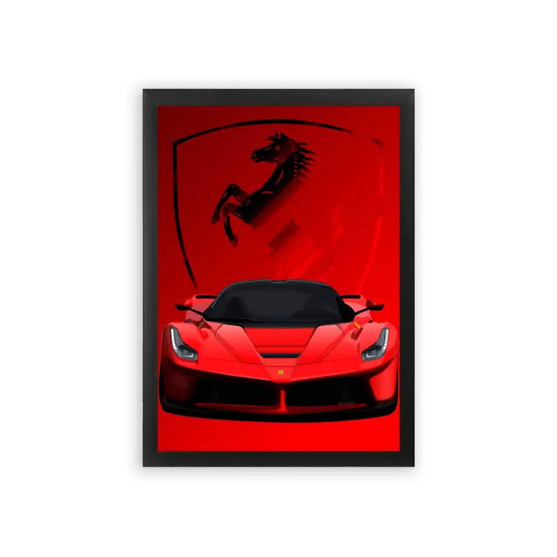 Ferrari 'Red Rush' Framed Poster Black Premium Wood