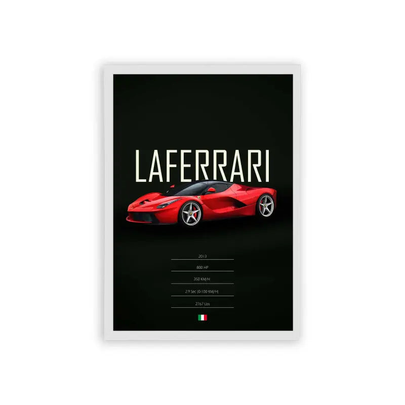 Ferrari LaFerrari 'Ferrari's Finest' Framed Poster White Hard Fiber