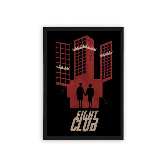 Fight Club 'Destruction' Framed Poster Black Hard Fiber