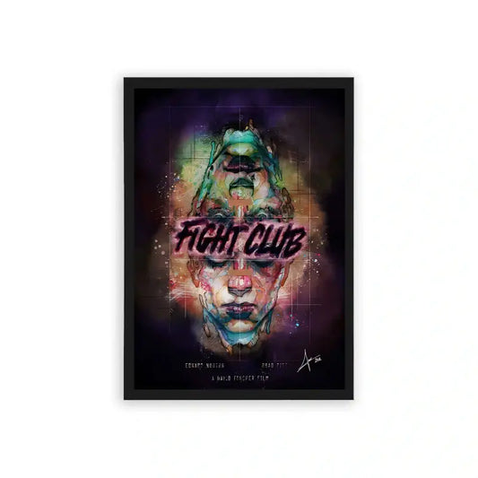 Fight Club 'Double Identity' Framed Poster Black Hard Fiber