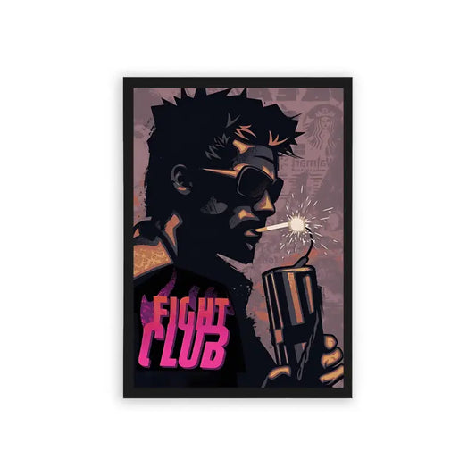 Fight Club 'Dynamite' Framed Poster Black Hard Fiber