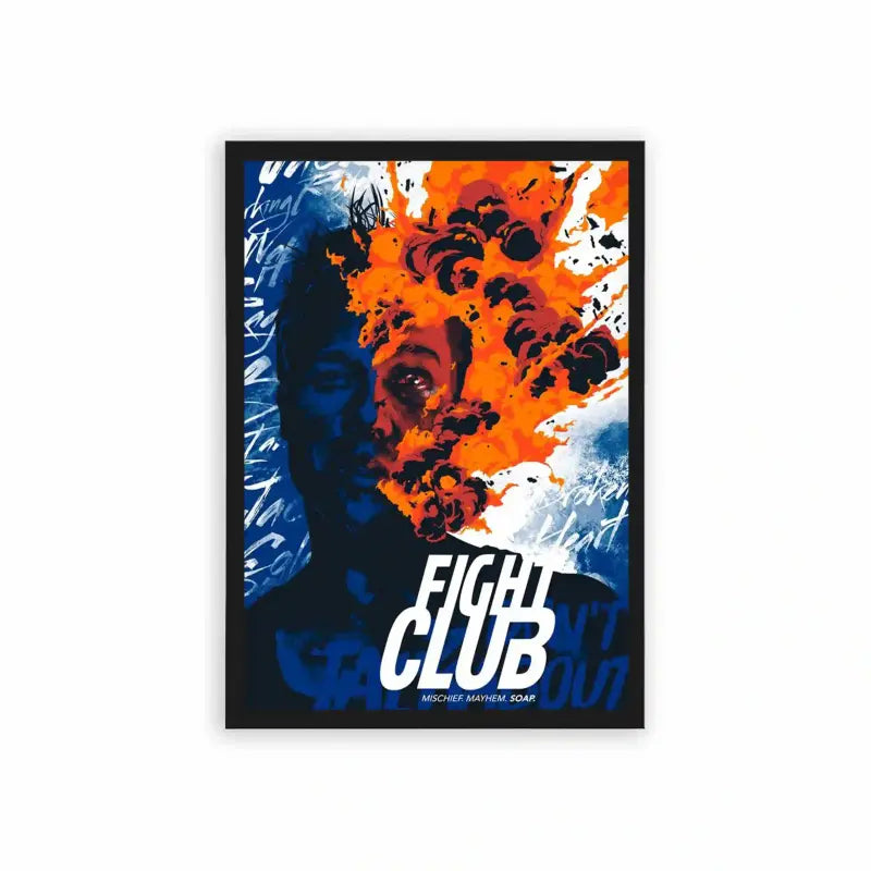 Fight Club 'Mayhem' Framed Poster Black Hard Fiber