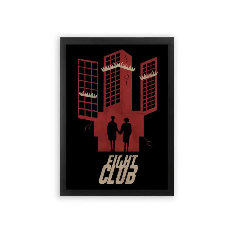 Fight Club 'Destruction' Framed Poster Black Premium Wood