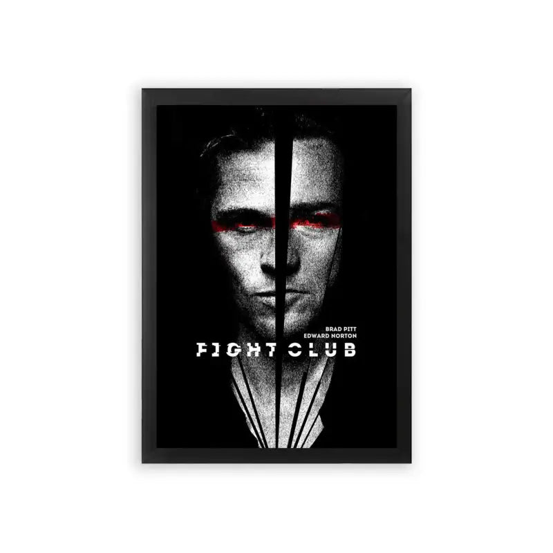 Fight Club 'Split Identity' Framed Poster Black Premium Wood