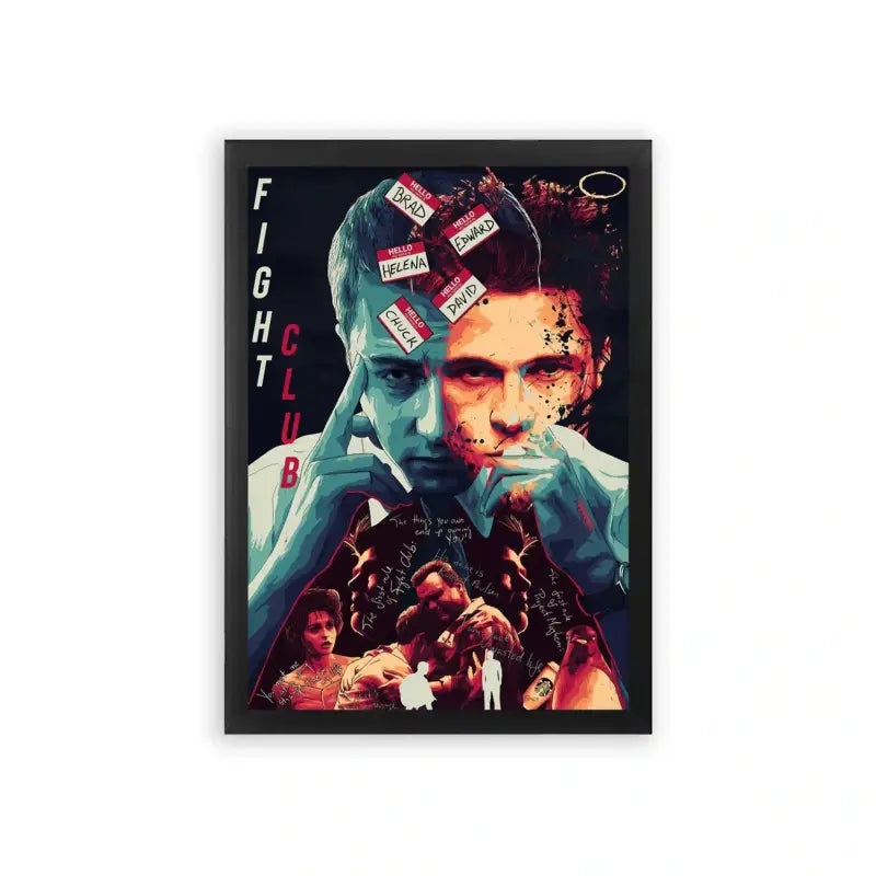 Fight Club 'The Fa√ßade' Framed Poster Black Premium Wood