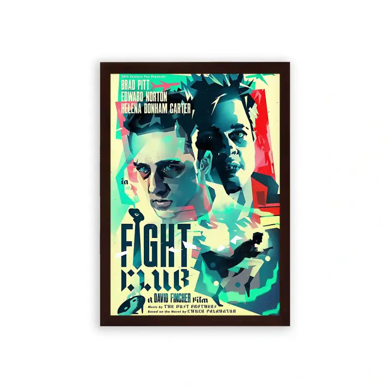 Fight Club 'Twilight of Anarchy' Framed Poster Brown Premium Wood