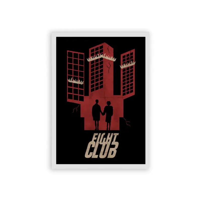 Fight Club 'Destruction' Framed Poster White Hard Fiber