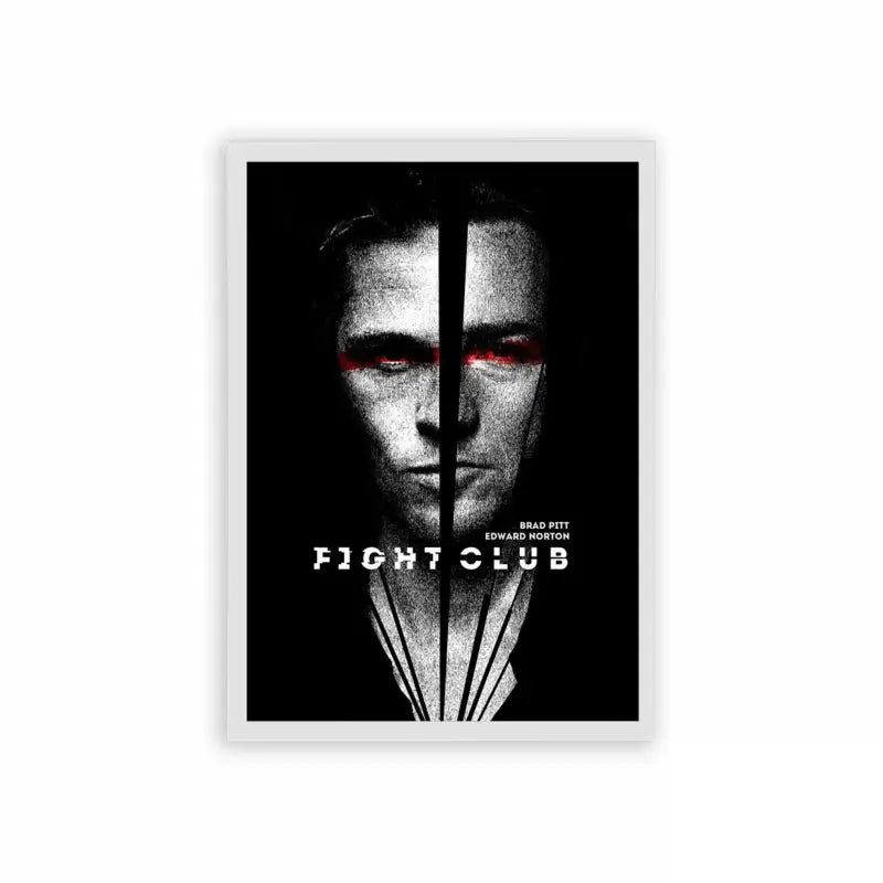 Fight Club 'Split Identity' Framed Poster White Hard Fiber