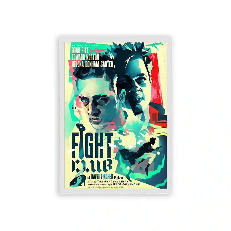 Fight Club 'Twilight of Anarchy' Framed Poster White Hard Fiber