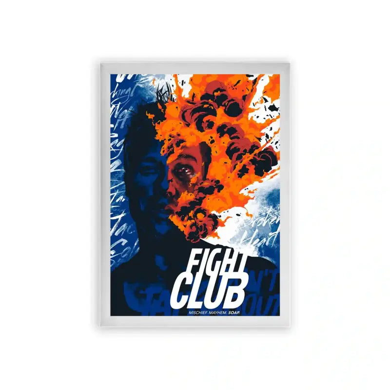 Fight Club 'Mayhem' Framed Poster White Premium Wood