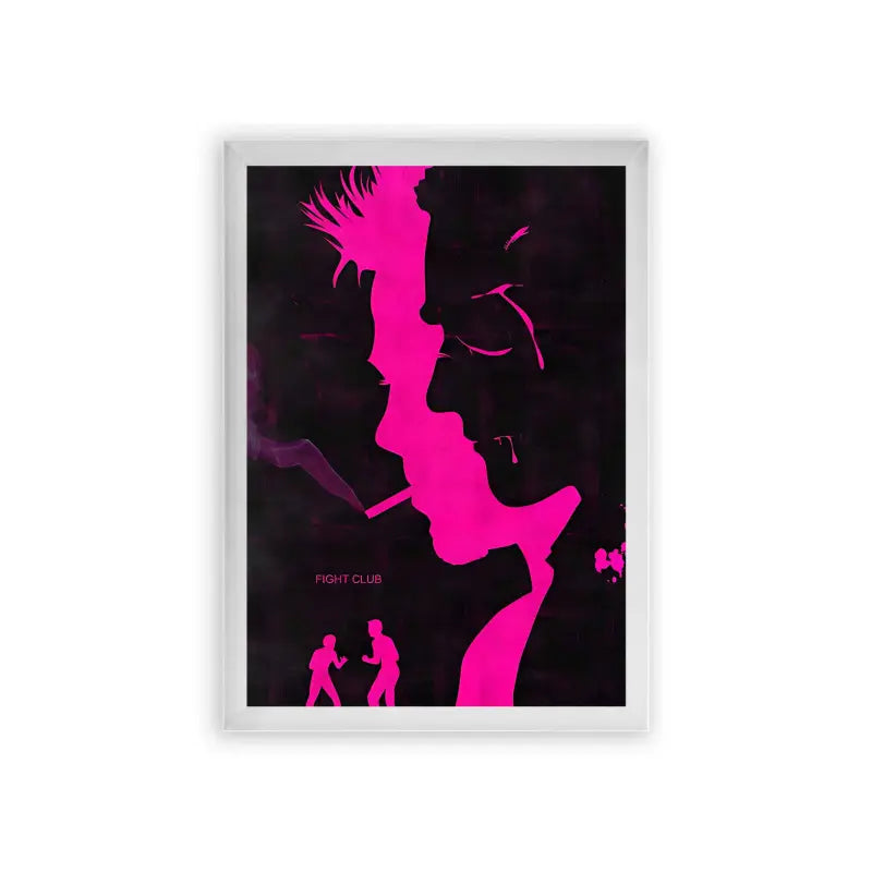 Fight Club 'Shadows of Rebellion' Framed Poster White Premium Wood