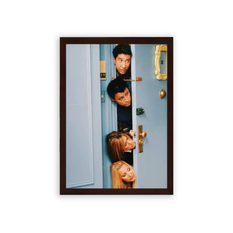 Friends 'The Door' Framed Poster Brown Premium Wood