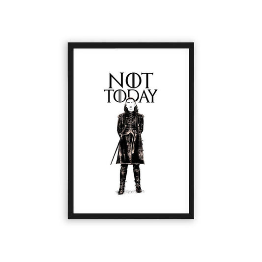 Game of Thrones 'Not Today' Framed Poster Black Hard Fiber