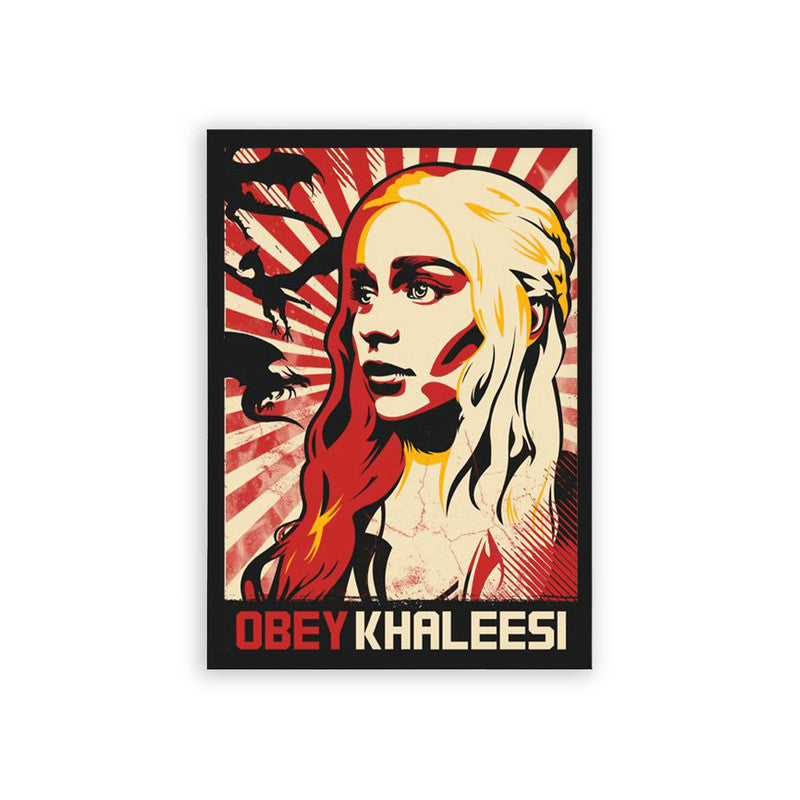 Game of Thrones 'Obey Khaleesi' Framed Poster Black Hard Fiber