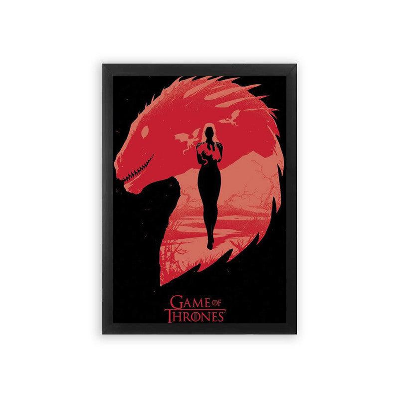 Game of Thrones 'Fire and Blood' Framed Poster Black Premium Wood