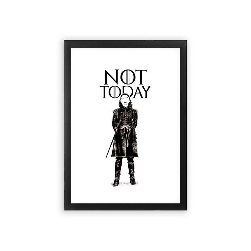 Game of Thrones 'Not Today' Framed Poster Black Premium Wood