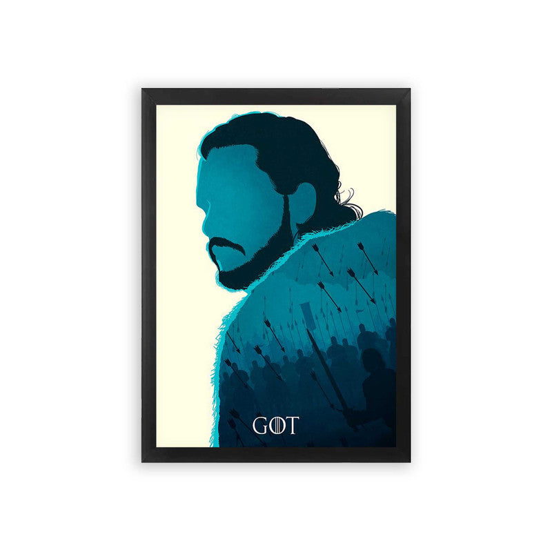 Game of Thrones 'Shadows and Snow' Framed Poster Black Premium Wood