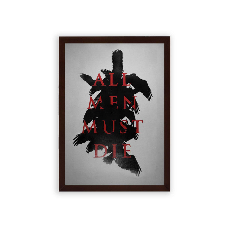 Game of Thrones 'All Men Must Die' Framed Poster Brown Premium Wood