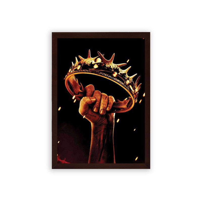 Game of Thrones 'Bloody Crown' Framed Poster Brown Premium Wood