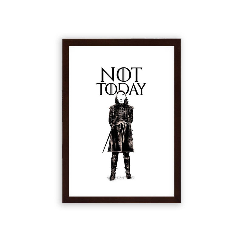 Game of Thrones 'Not Today' Framed Poster Brown Premium Wood