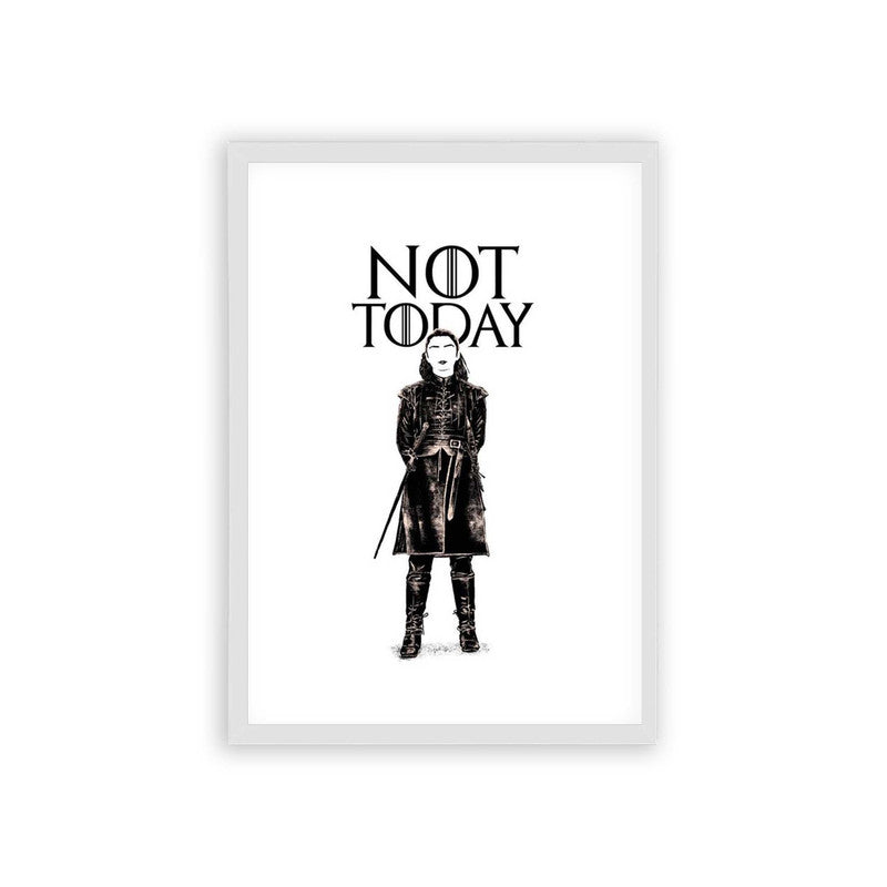 Game of Thrones 'Not Today' Framed Poster White Hard Fiber