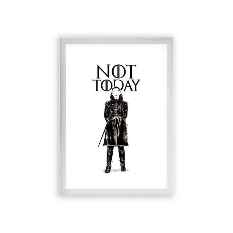 Game of Thrones 'Not Today' Framed Poster White Premium Wood