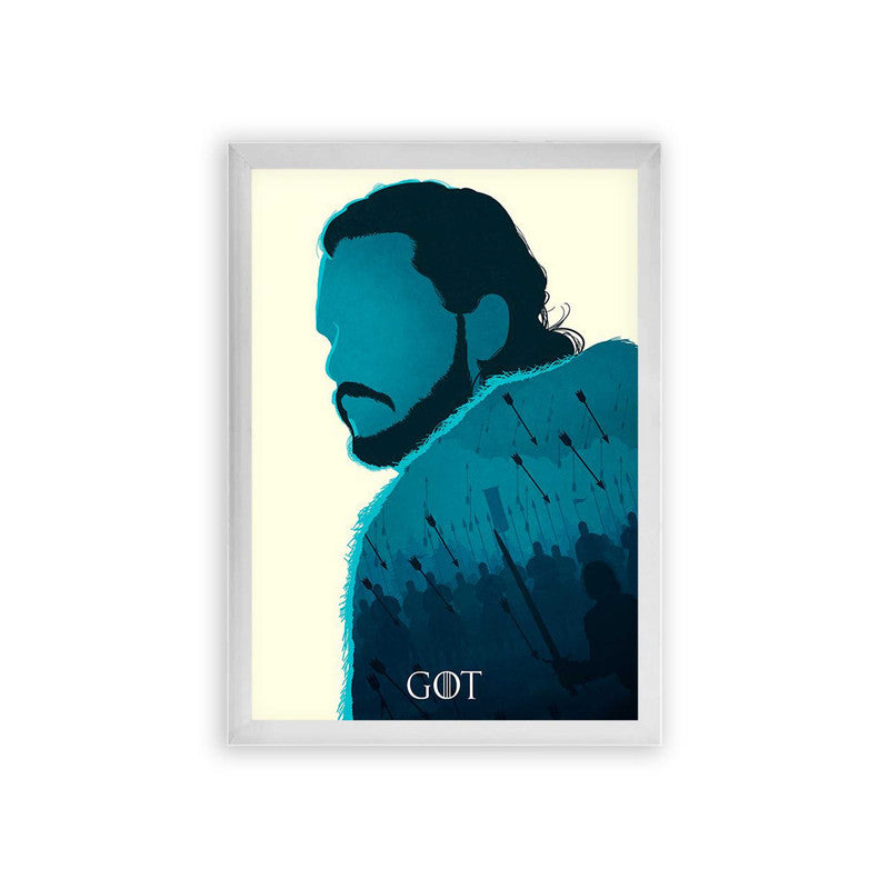 Game of Thrones 'Shadows and Snow' Framed Poster White Premium Wood