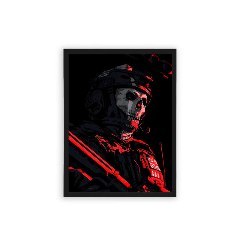 Call of Duty 'Ghost's Crimson Specter' Framed Poster Black Hard Fiber