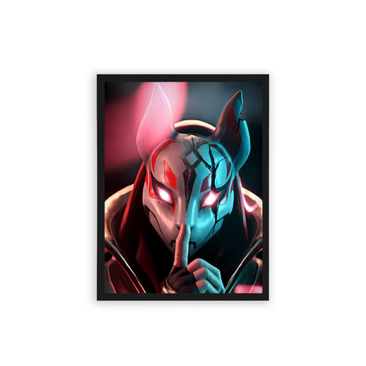 Fortnite 'Phantom Fighter' Framed Poster Black Hard Fiber