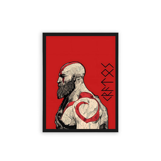 God of War 'Spartan Fury' Framed Poster Black Hard Fiber