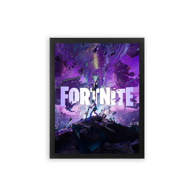 Fortnite 'Chaos at the Nexus' Framed Poster Black Premium Wood