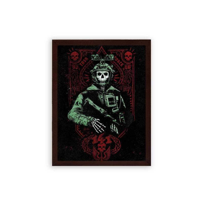 Call of Duty 'Ghost's Oath' Framed Poster Brown Premium Wood